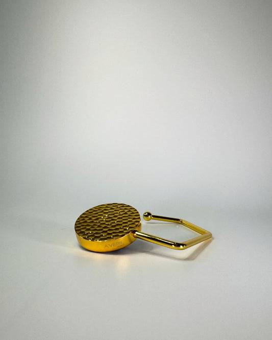 A'VERIE Bag Hook - Hammered Gold Edge